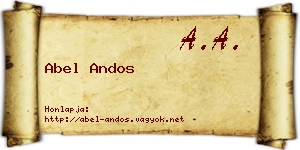 Abel Andos névjegykártya